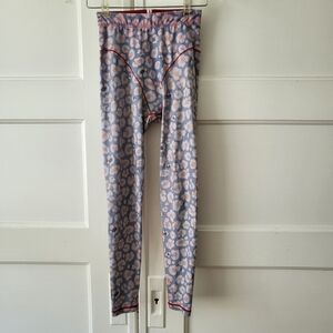 Adam Selman Leopard Print French Cut Leggings Periwinkle XS
